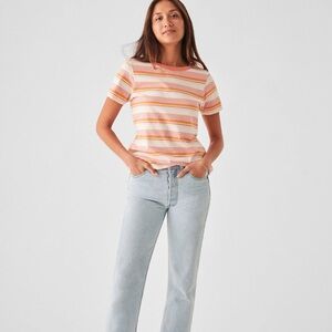 Faherty Multicolor Striped Short Sleeve Tee